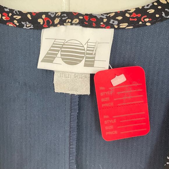 90s Vintage ZOE California Blue Maxi Overall Jumper Dress Grunge Modest Womens L - Picture 4 of 9